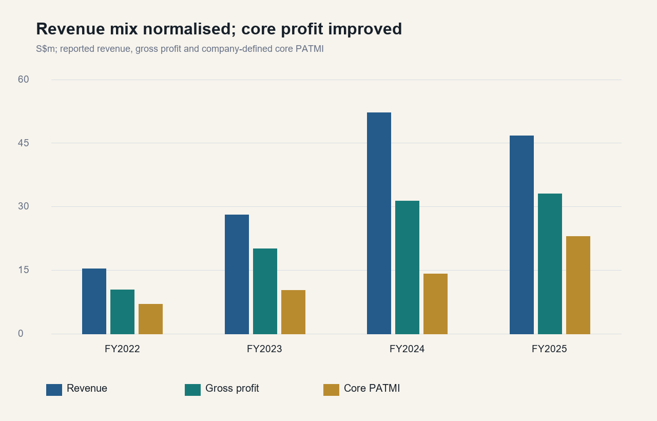 Coliwoo revenue gross profit and core PATMI history